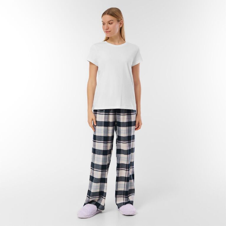 H&H Women's Boyfriend Flanelette Sleep Pants, Blue Dark, hi-res