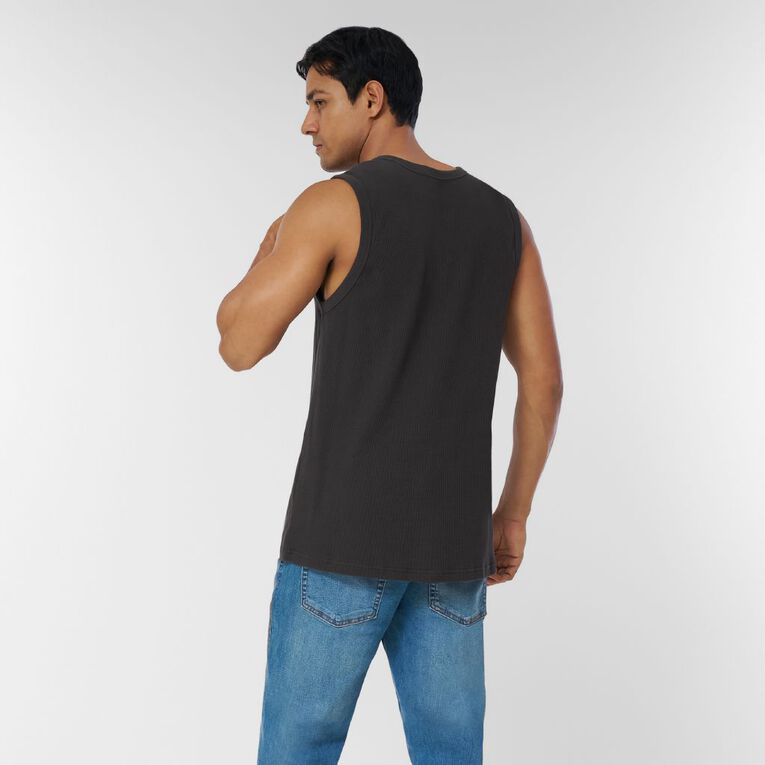 Garage Men's Waffle Singlet, Grey Dark, hi-res