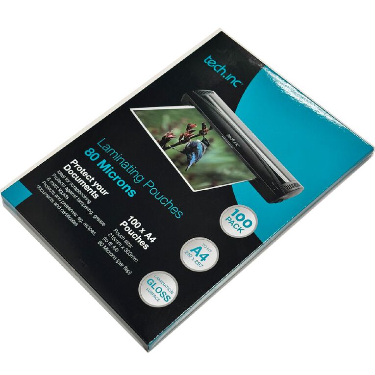 Tech.Inc Hot Laminating Pouch 80 Microns A4100 Pack, , hi-res