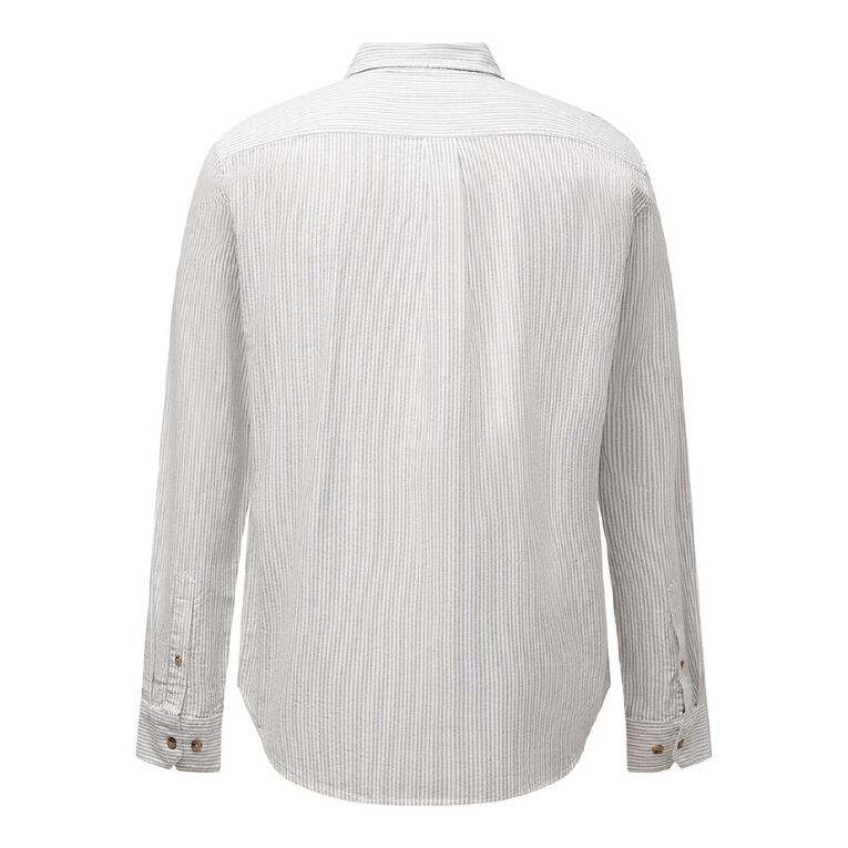 H&H Men's Long Sleeve Oxford Shirt, Grey Mid, hi-res