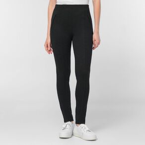 H&H Women's Zip Detail Ponte Pants