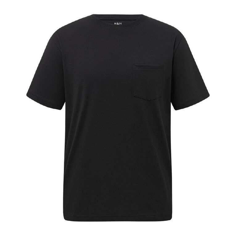 H&H Men's Regular Fit Pocket Tee, Black, hi-res