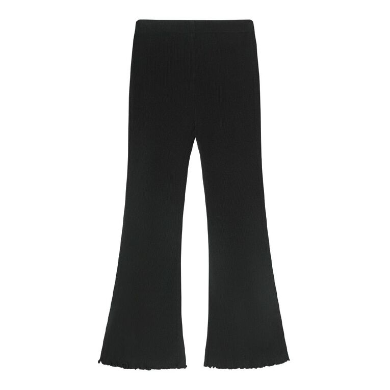 Young Original Rib Flare Leggings, Black, hi-res