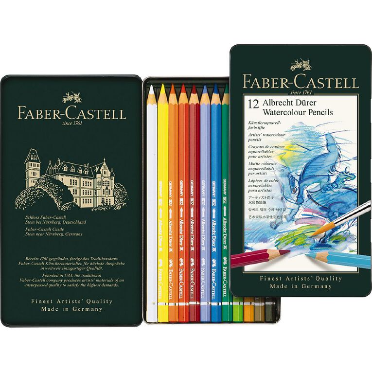 Faber-Castell Albrecht Durer Watercolour Pencils Tin of 12, , hi-res