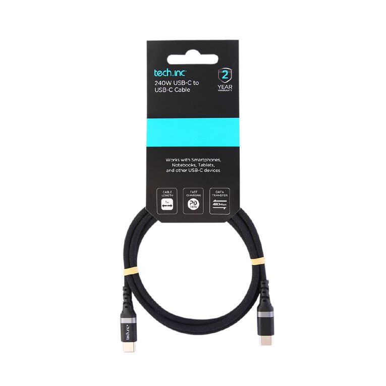 Tech.Inc 2.0 1M 240W USB-C To USB-C Cable TICCS1706, , hi-res