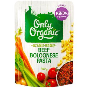 Only Organic Kindy Beef Bolognese Pasta Pouch 220g
