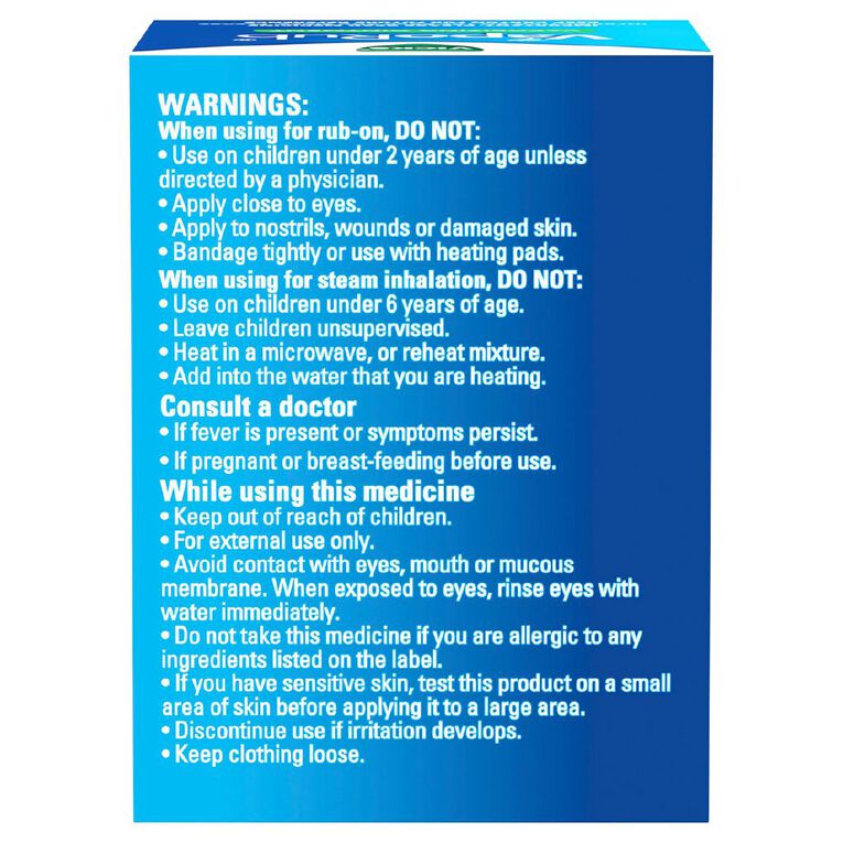 Vicks VapoRub Chest Rub and Vaporizing Ointment Decongestant 100g, , hi-res