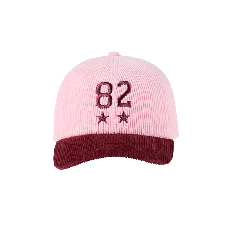 H&H Women's Slogan Cord Cap, Pink Light, hi-res