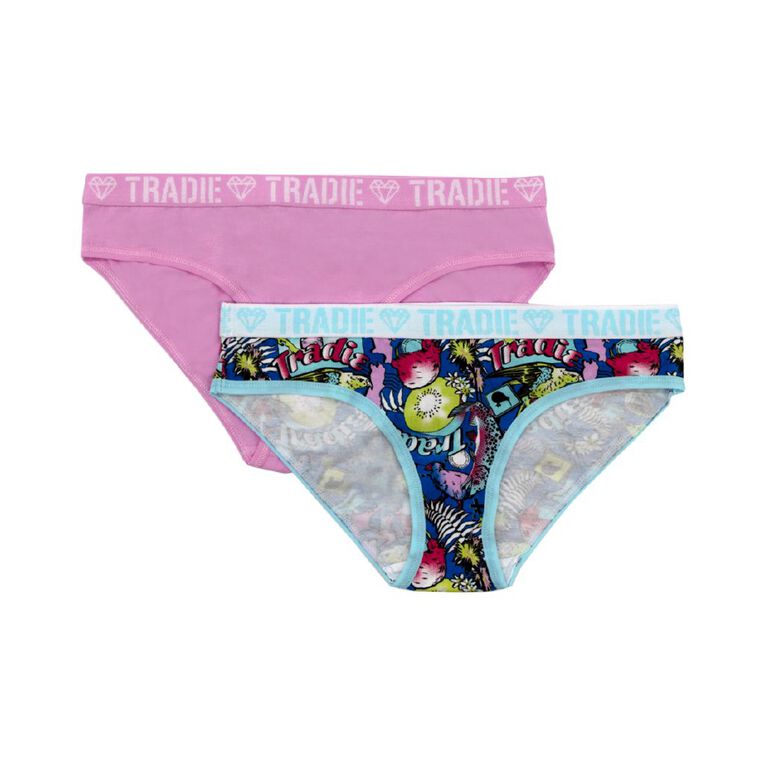Tradie Girls' Christmas Bauble Bikini 2 Pack, Blue Mid, hi-res