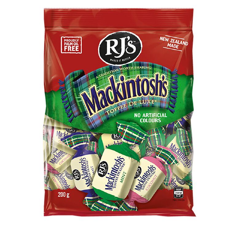 RJ's Mackintosh Toffee Family Pack 200g, , hi-res