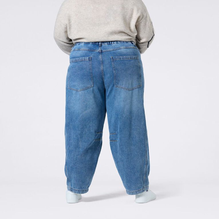 H&H Curve Women's Barrel Leg Jeans, Denim Light, hi-res