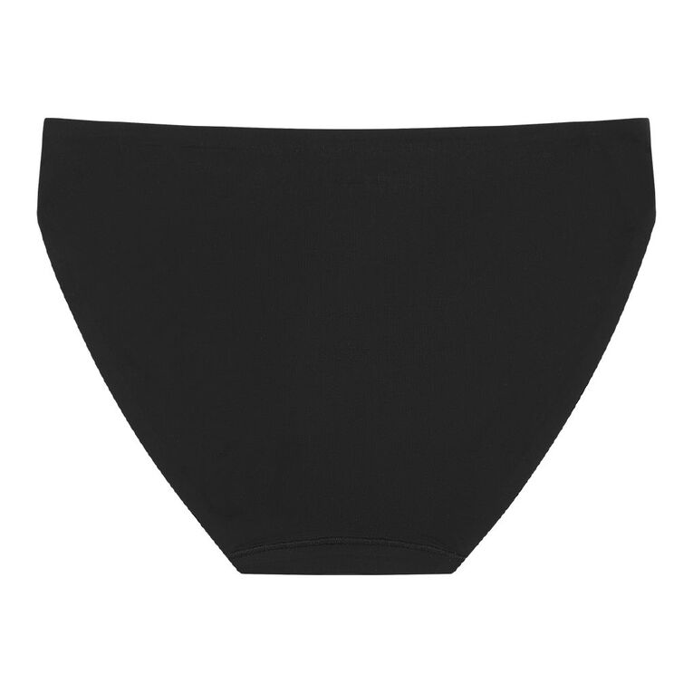 H&H Women's Micro No Show Bikini Briefs, Black, hi-res