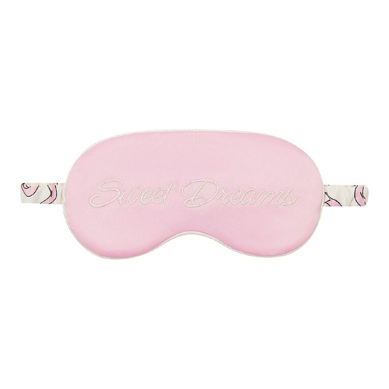 H&H Women's Satin Pyjama Set with Eye Mask, White, hi-res