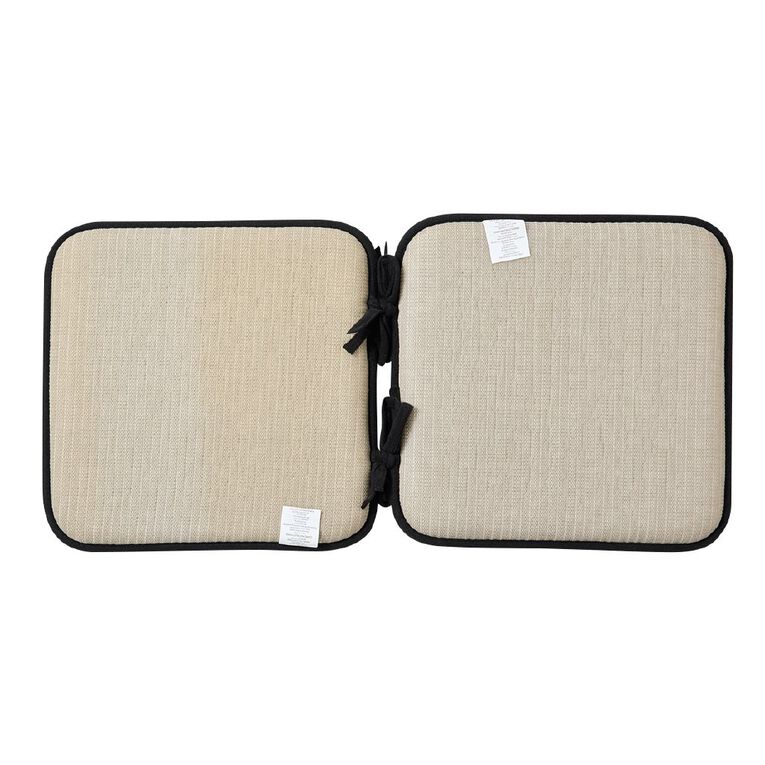 Living & Co Memory Foam Chair Pad 2 Pack Black 40cm x 40cm, , hi-res