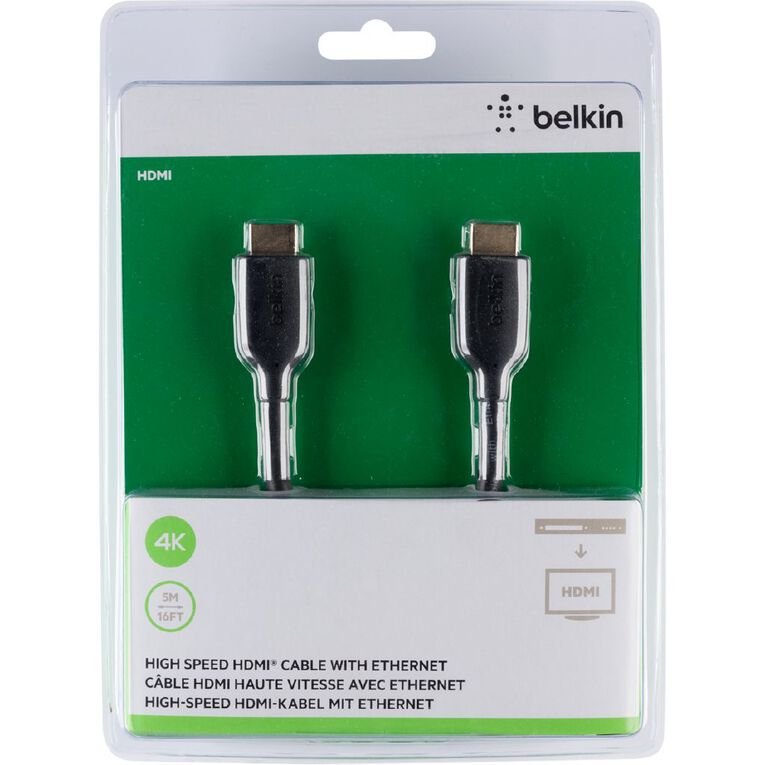 Belkin High Speed HDMI Cable with Ethernet 4k/ Ultra HD 5M, , hi-res