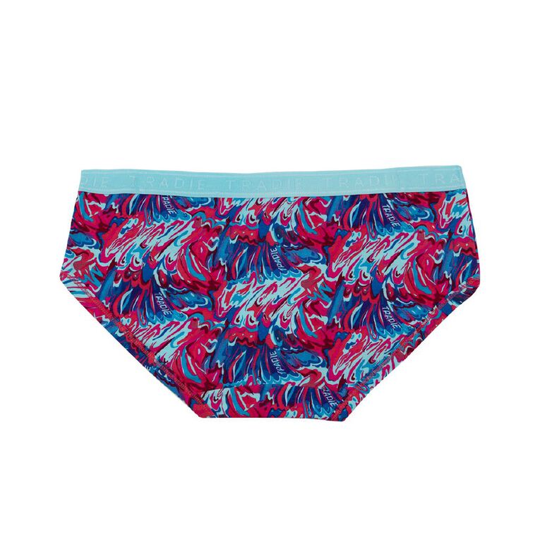 Tradie Women's Boyleg Briefs 3 Pack, Blue Mid, hi-res