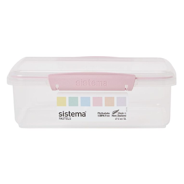 Sistema Klip It Pastels Rectangular Box Assorted Colours 2L, , hi-res