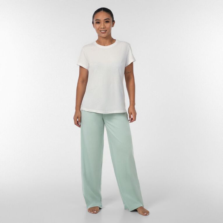H&H Women's Plain Knit Pyjama Pants, Blue Light, hi-res