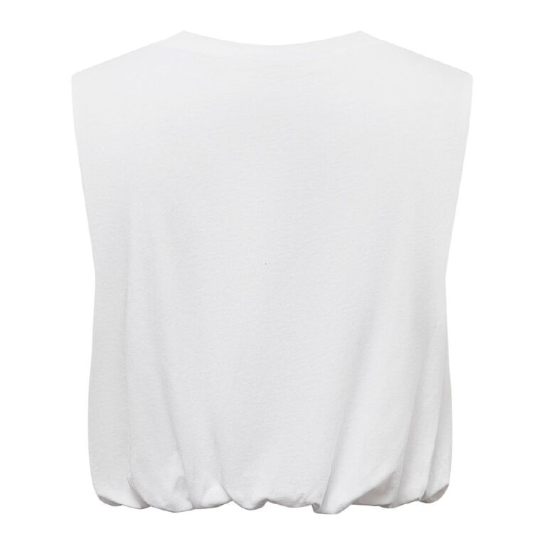 BRDRLESS Billie Sleeveless Muscle Tank, White, hi-res