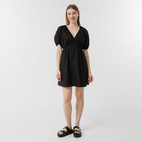 H&H Women's Short Sleeve Puff Sleeve Mini Dress