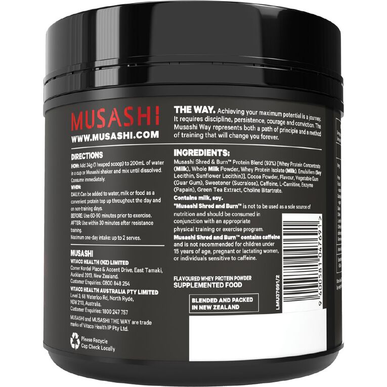 Musashi Shred & Burn Chocolate 340g, , hi-res
