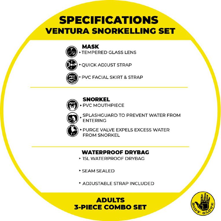 Body Glove Ventura Adult Snorkelling Set, , hi-res