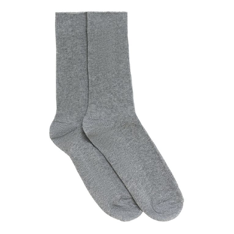 Schooltex 2 Pack Ctn Ankle Socks Gry 5 09-11, Grey, hi-res