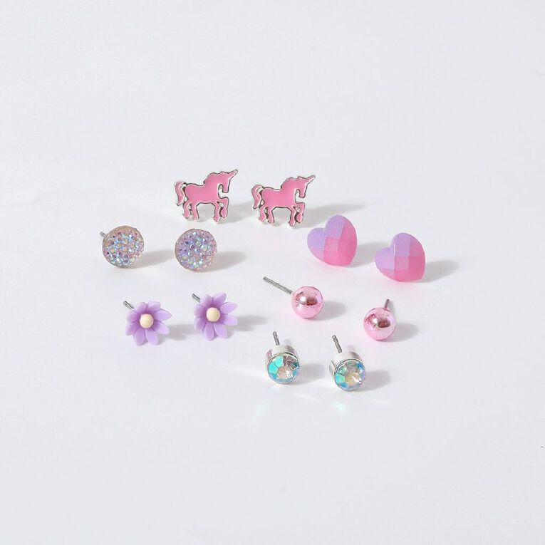 Kids' Heart Stud Earrings, , hi-res
