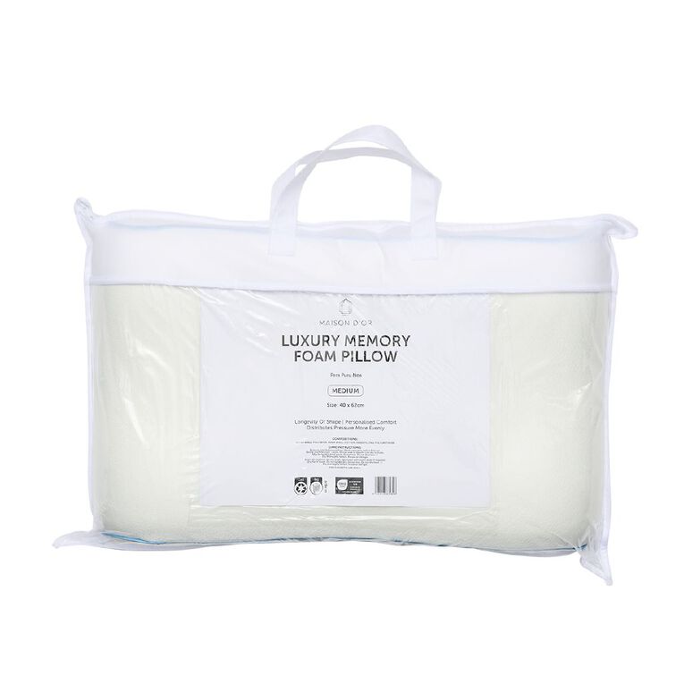 Maison d'Or Luxury Memory Foam Pillow White 60cm x 40cm, , hi-res