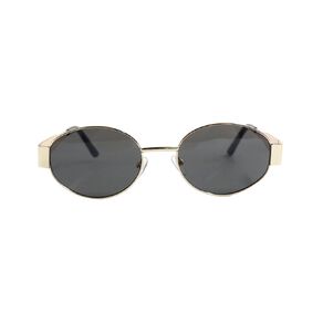 H&H Unisex Oval Metal Sunglasses Black