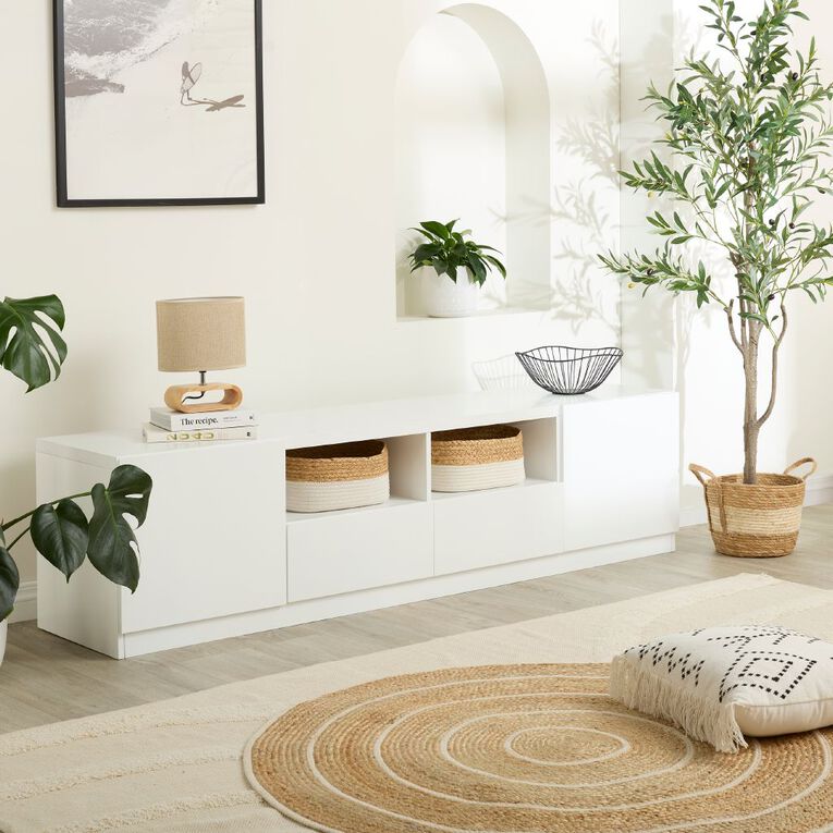 Living & Co Tahoe Entertainment Unit 180cm White, , hi-res
