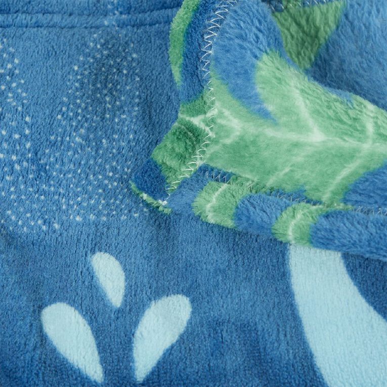 Living & Co Kids Coral Fleece Throw Dinosaurs Blue, , hi-res