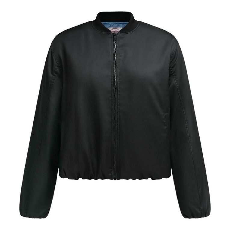 BRDRLESS Bindy Long Sleeve Balloon Bomber Jacket, Black, hi-res
