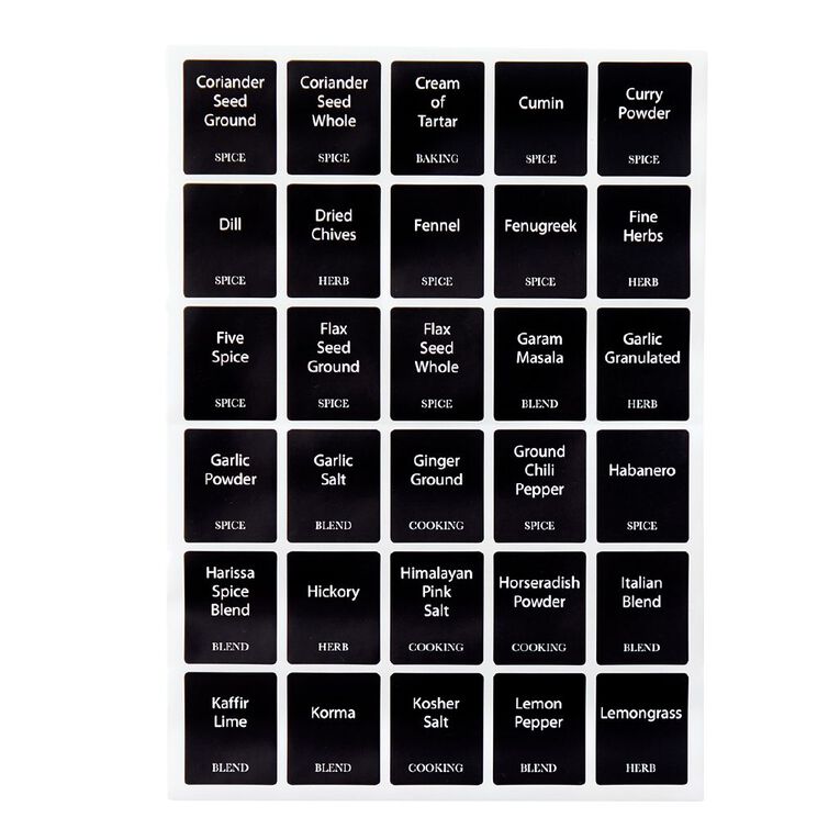 Living & Co Pantry Spice Labels Solid, , hi-res
