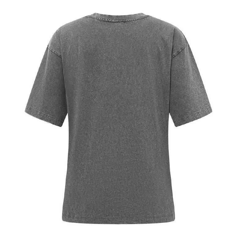 H&H Women's Short Sleeve Motor Sport Graphic Tee, Grey Dark, hi-res