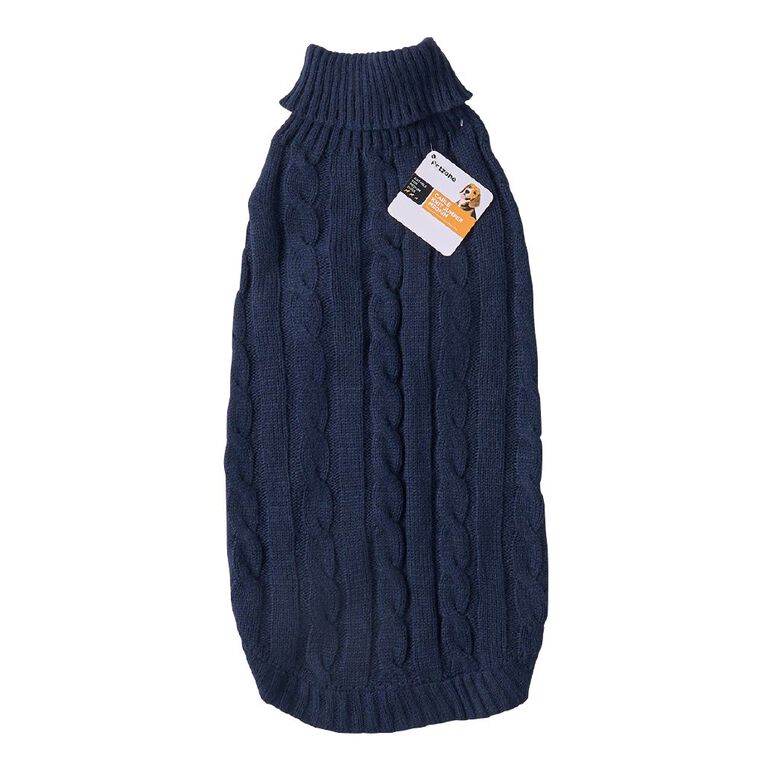 Petzone Cable Knit Jumper Navy Medium, , hi-res
