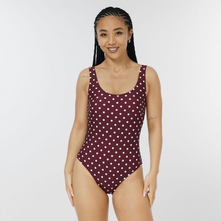 H&H Women's Padded Cup Swimsuits, Red Dark, hi-res