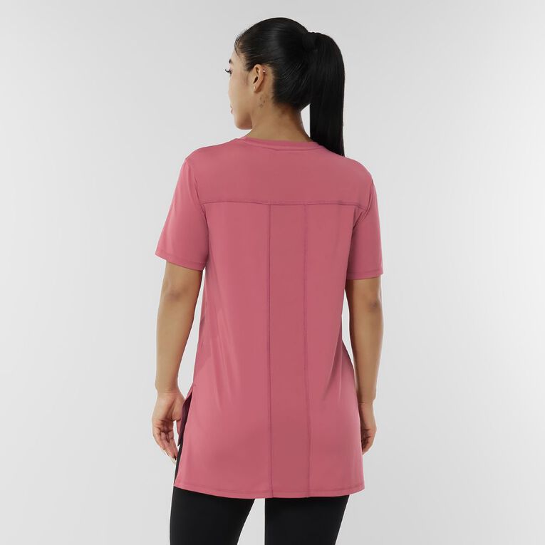 Active Intent Women's Active Mesh Panel Tee, Pink Dark, hi-res