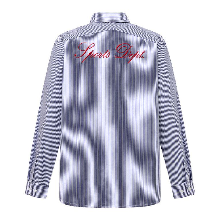 H&H Women's Long Sleeve Embroidery Shirt, Blue/White, hi-res