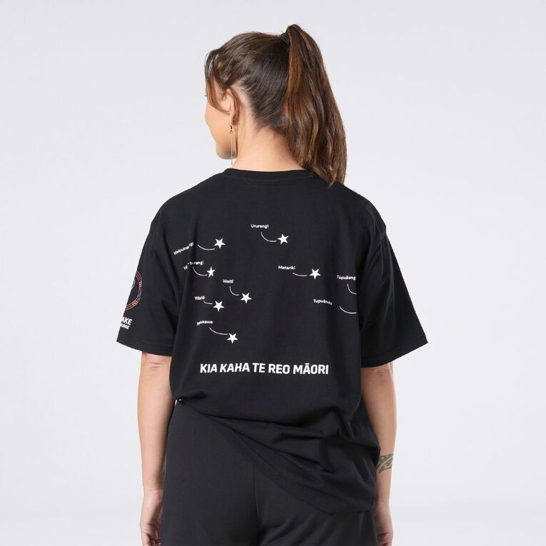MLC Adults' Matariki Tee, Black, hi-res
