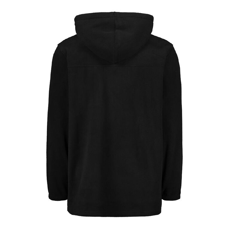 Back Country Solid Fleece Hooded Sweatshirt, Black/Green, hi-res