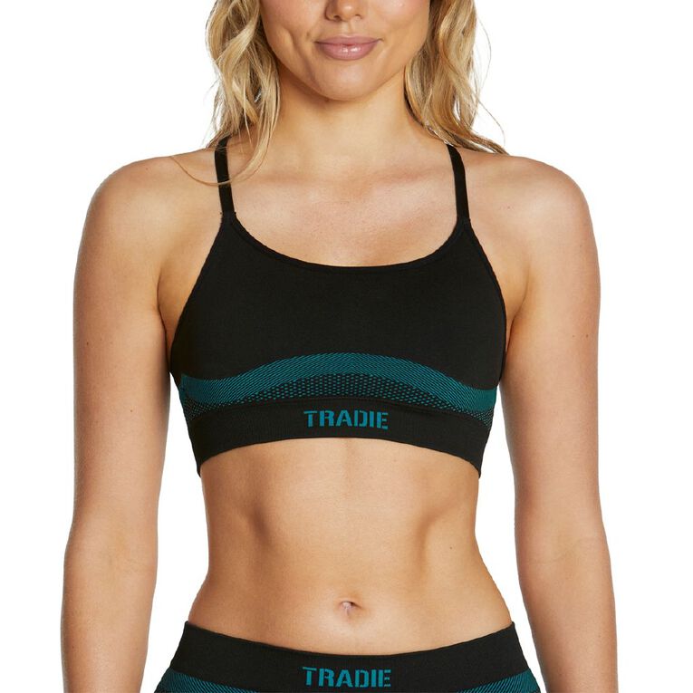 Tradie Women's Scoop Neck Bralette, Black Tradie Women's Scoop Neck Bralette, Black, hi-res