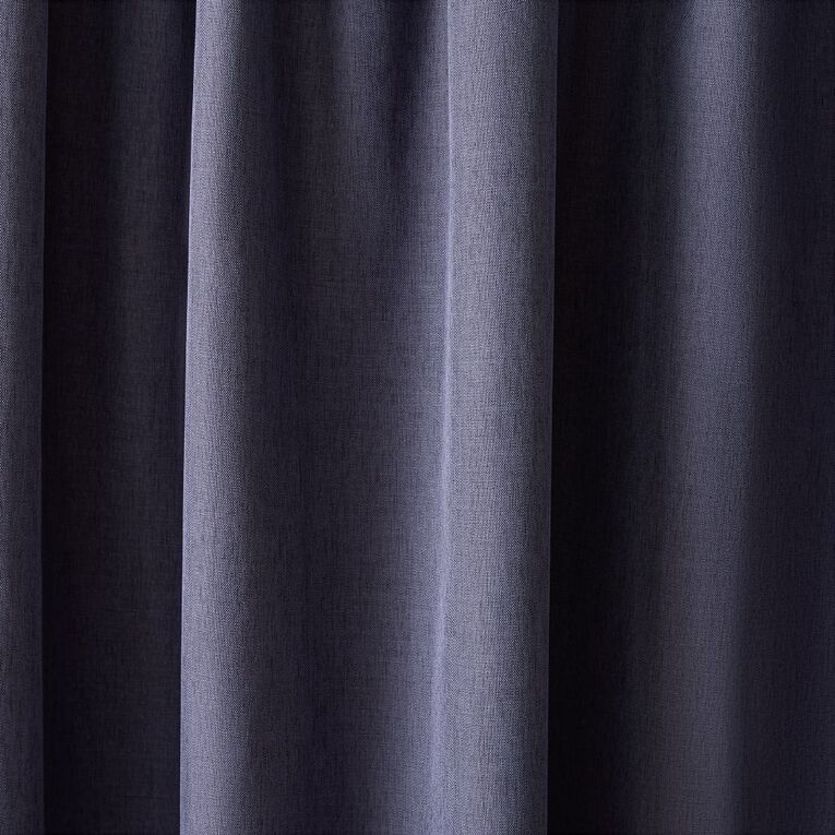 Living & Co Loft Curtains Navy 150-230cm Wide/205cm Drop, , hi-res