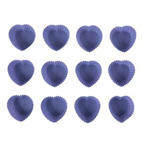 Living & Co Silicone Baking Cups Round Heart Purple Mid 12 Piece