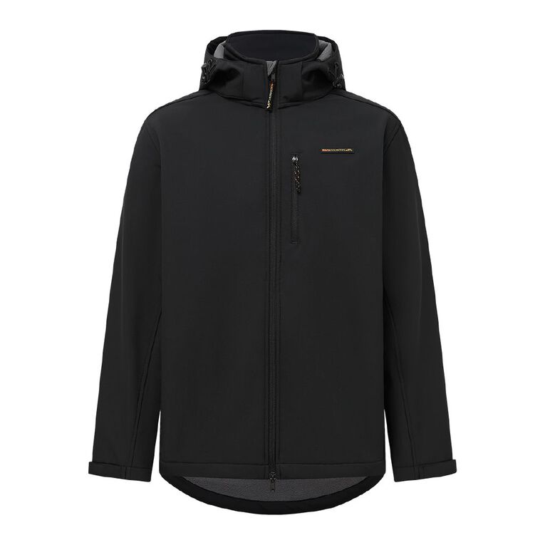 Back Country Adults' Softshell Hooded Jacket, Black, hi-res