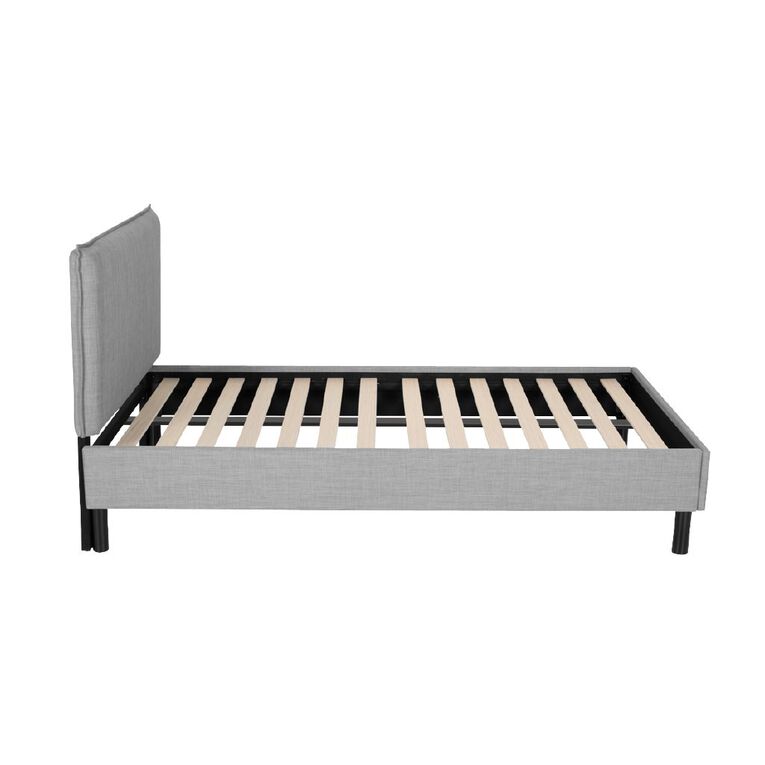 Living & Co Archie Upholstered Bed Grey King Single, , hi-res