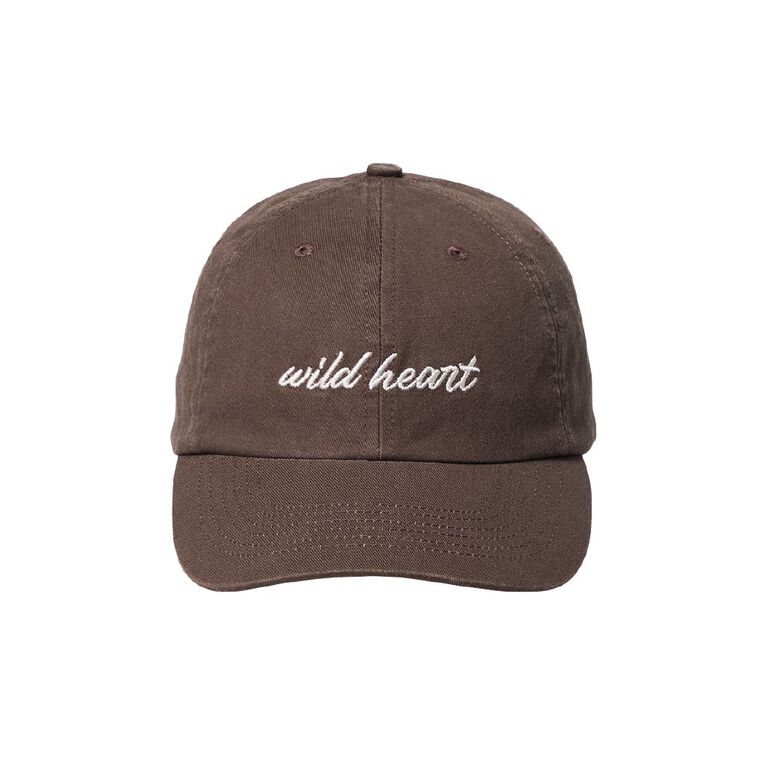 H&H Women's Slogan Cap, Brown Dark, hi-res