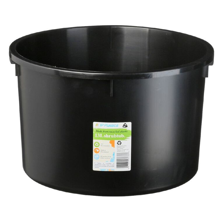IP Plastics Shrub Tub Recycled Black 13L, , hi-res