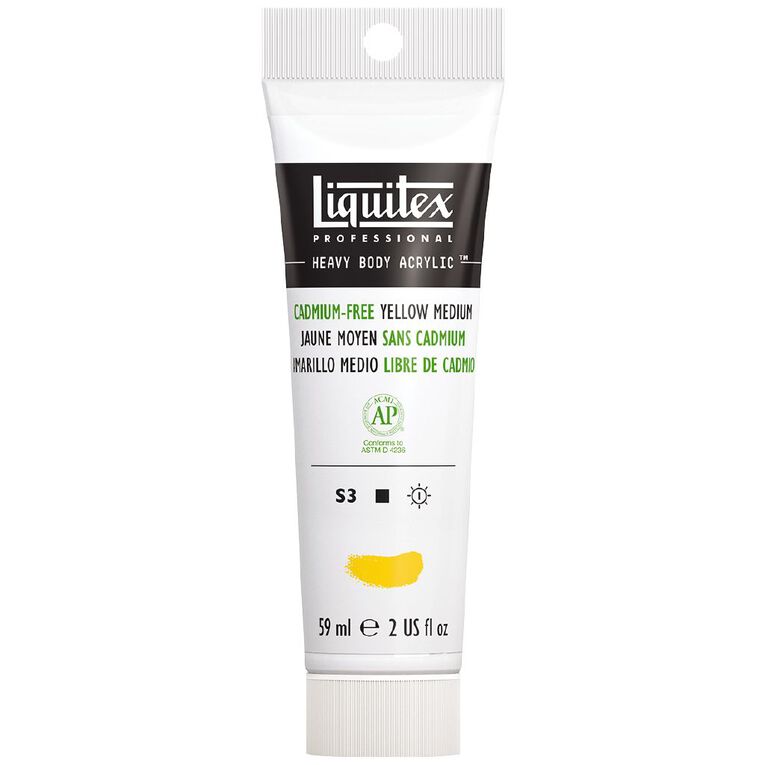 Liquitex Heavy Body Acrylic 59ml Cadmium Free Medium Yellow, , hi-res