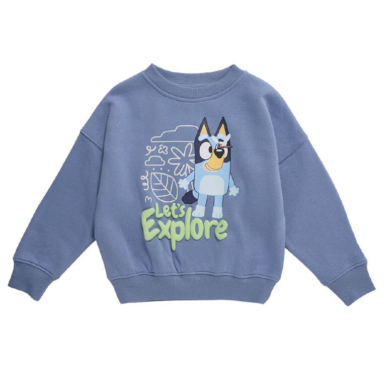 Bluey Print Crew Sweatshirt, Blue Mid, hi-res